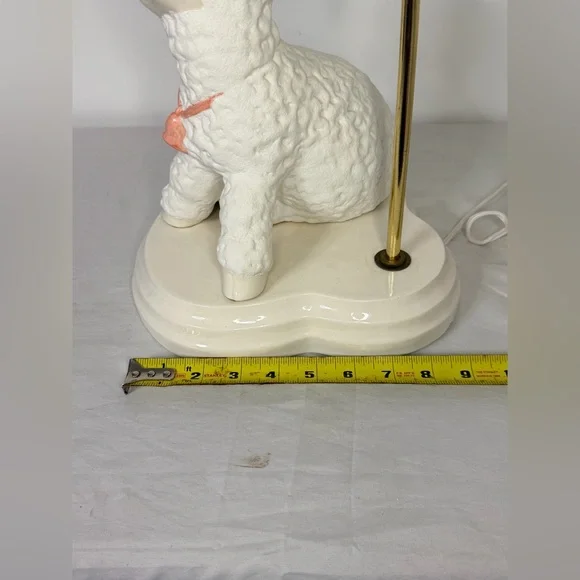 Vintage 1975 Byron Molds Large Ceramic Lamb Lamp 22”